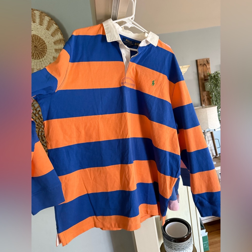 Ralph Lauren Classic Fit Blue and Orange Shirt